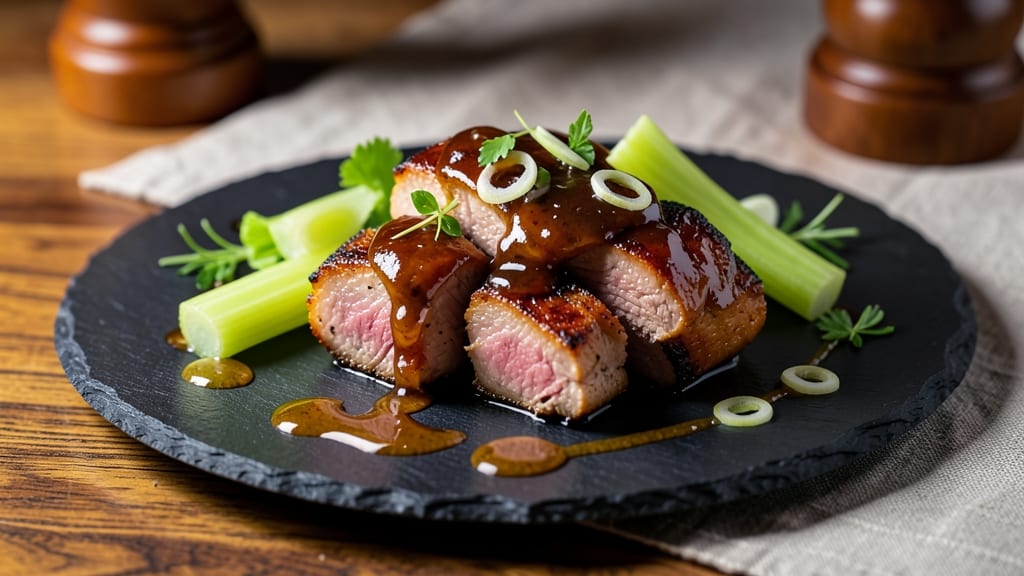 Miso Shoyu Pork Recipe: Umami-Rich Glaze with Crispy Celery Crowns