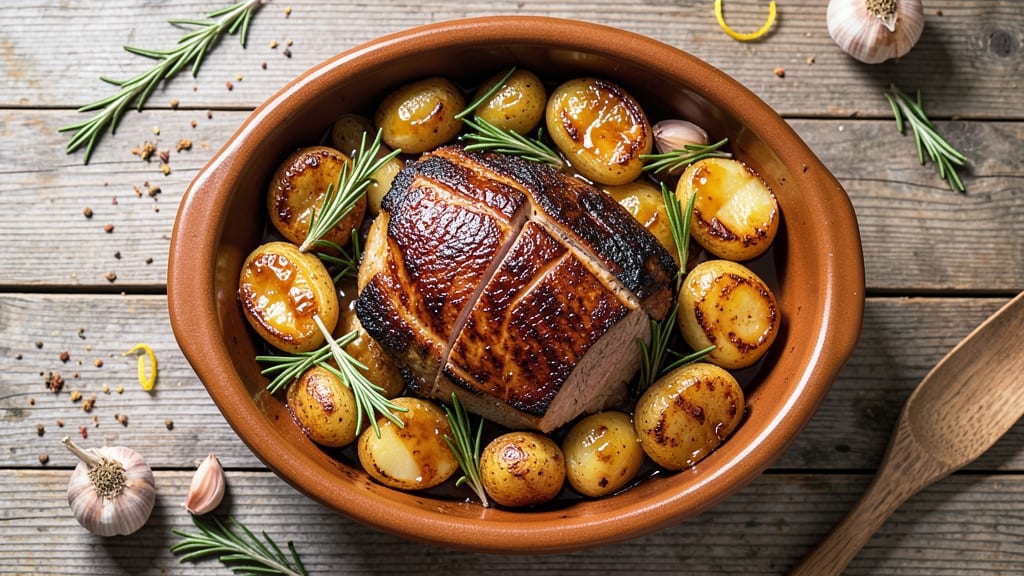 Baked Pork And Potatoes Recipe: Crispy Top, Fork-Tender Meat and Fluffy Spuds