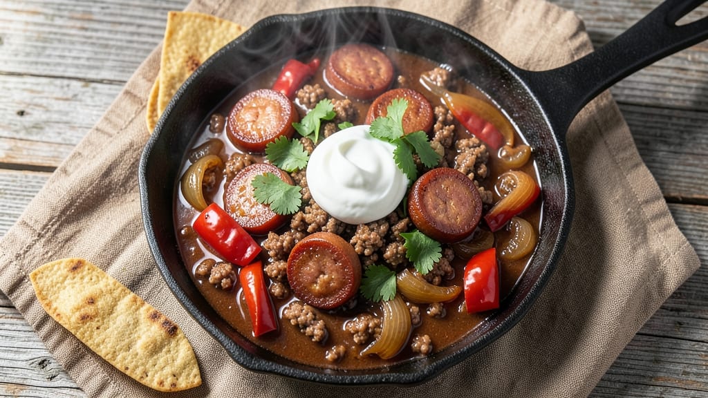 Chili Recipe With Ground Beef and Pork Sausage: Deep-Spiced One-Pot Heartiness
