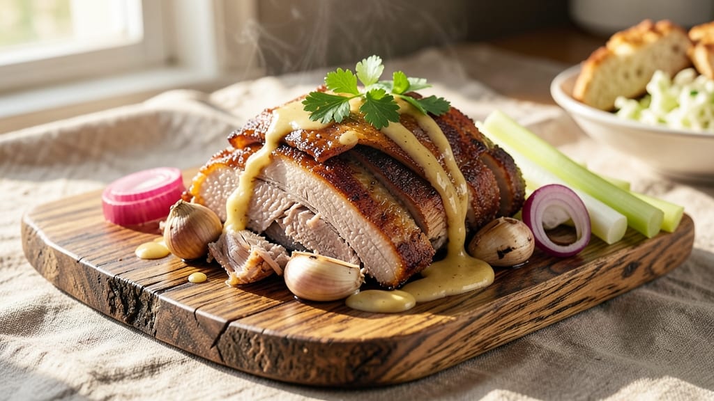 Mississippi-Style Pork Recipe: Celery Crown Crunch Over Creamy Tomato Gravy