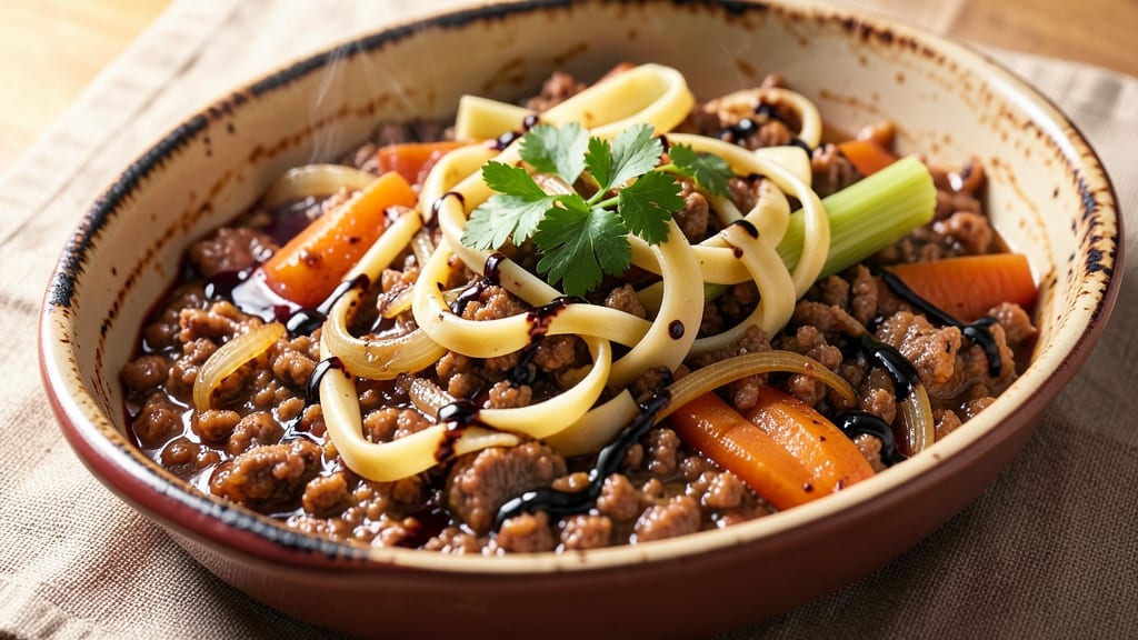 Minced Pork Ragu Recipe: Slow-Simmered Richness With Celery Crown Crunch