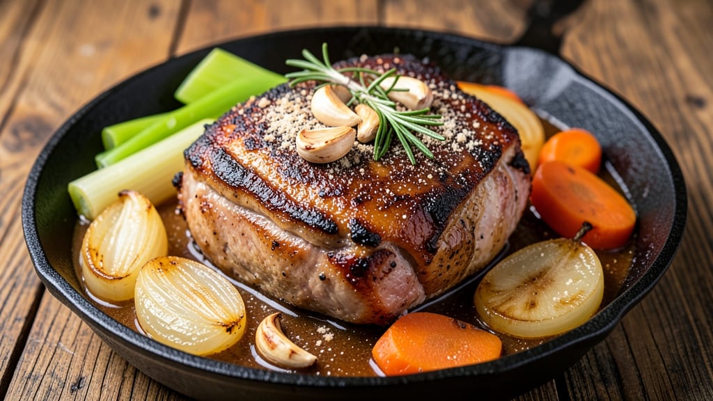 Mississippi Pork Pot Roast Recipe: Celery Crown Crunch Over Smoky Onion Gravy