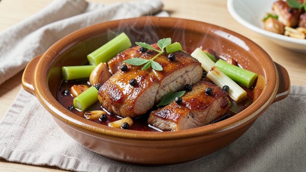 Adobo Sitaw With Pork Recipe: Smoky Vinegar-Braised Pork and Celery in One Pot