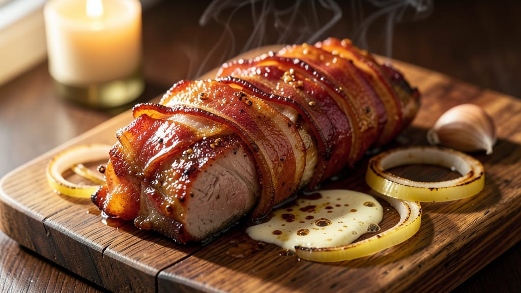 Brown Sugar Bacon-Wrapped Pork Tenderloin Recipe: Caramelized Glaze Meets Smoky Crisp
