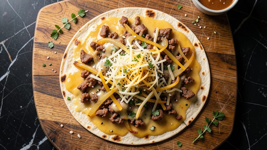 Minced Pork Quesadillas Recipe: Crispy Tortilla Wraps with Melty Cheese Filling