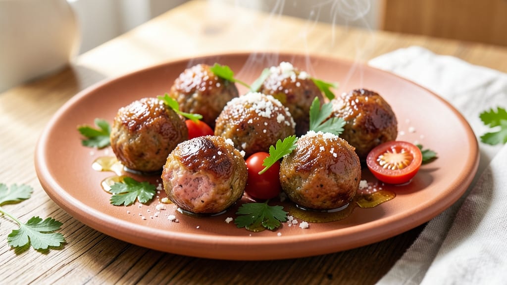 Mini Pork Meatballs Recipe: Crispy-Edged Bites with Tangy Marinara Drizzle
