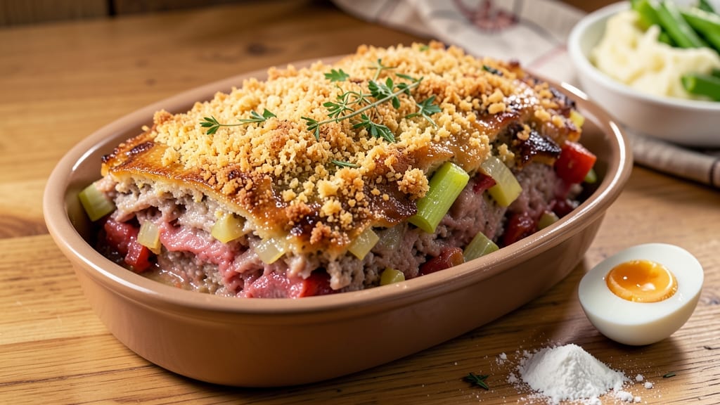 Meatloaf Recipe With Pork Sausage: Juicy Pink Centers With Celery Crown Crunch