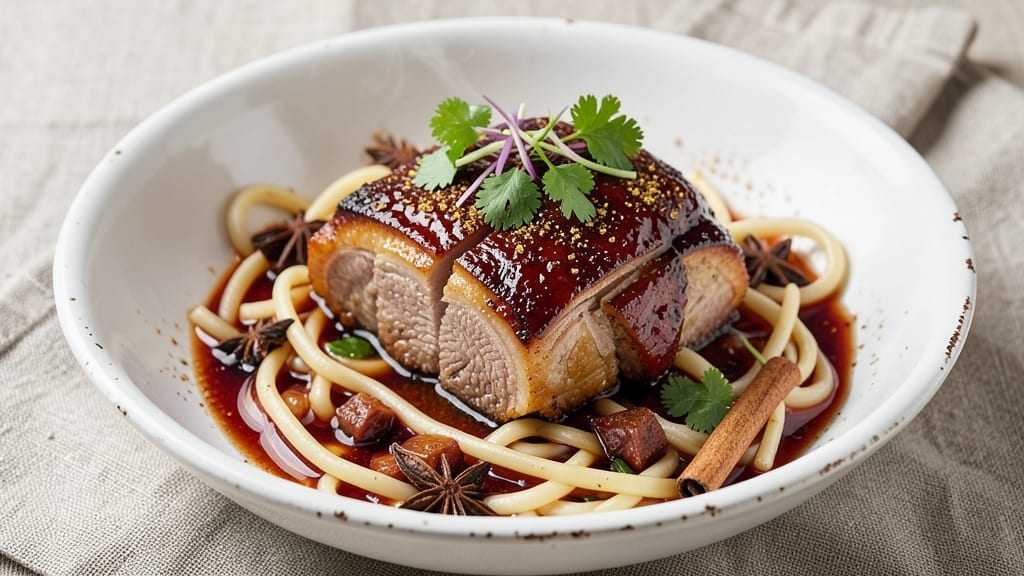 Braised Pork Noodles Recipe: Silky Noodles in Rich Five-Spice Broth