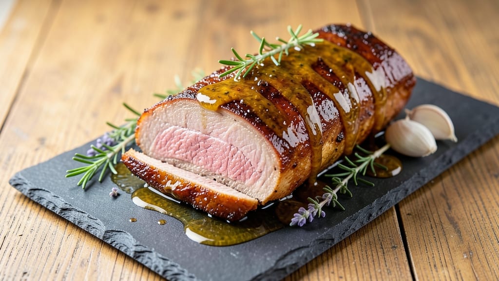 Boneless Pork Loin Roast Recipe With Mustard: Crispy Mustard Crust and Moist Pink Centers