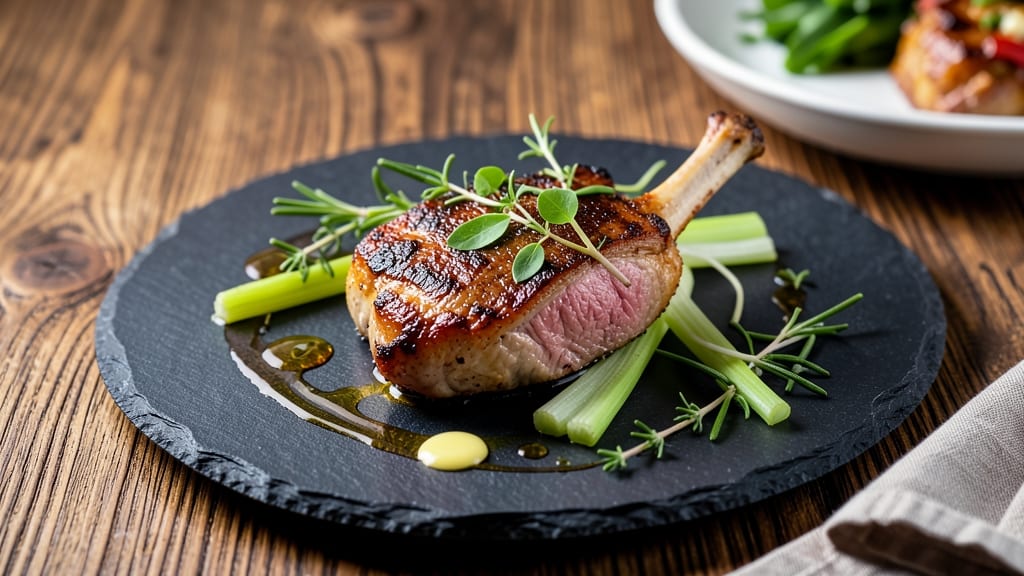 Mirage Pork Chops Recipe: Celery Crown Crisp Over Smoky Herb Gravy