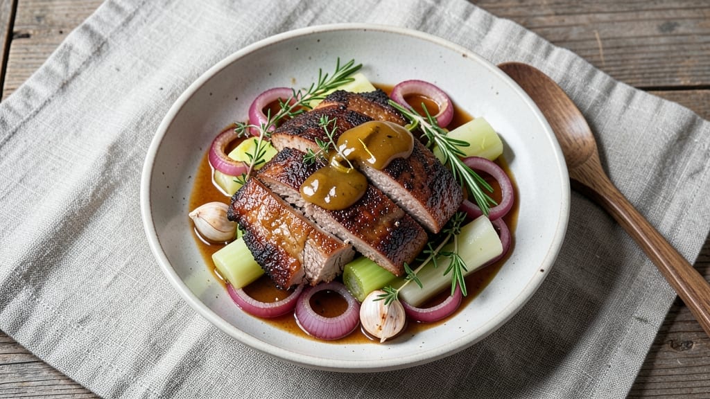 24 Hour Pork Shoulder Recipe: Fall-Apart Tenderness With Celery Crown Crunch