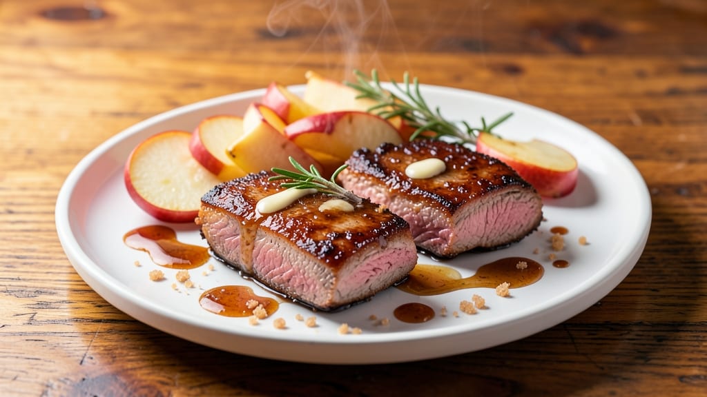 Brown Sugar Bourbon Apple Pork Chops Recipe: Caramelized Glaze with Spiced Apple Bites