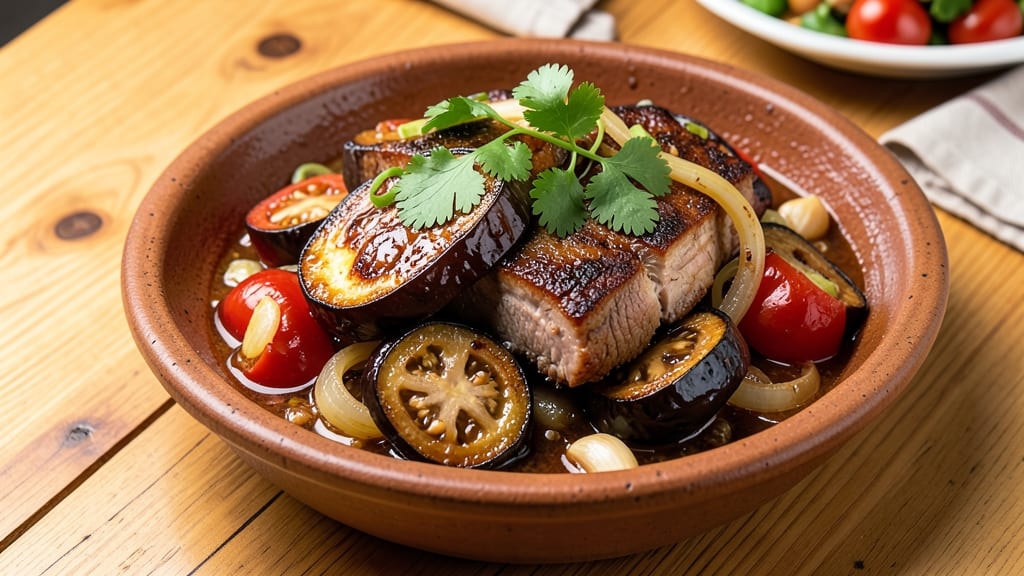 Adobong Talong With Pork Recipe: Smoky Garlic-Soy Eggplant and Pork Stew