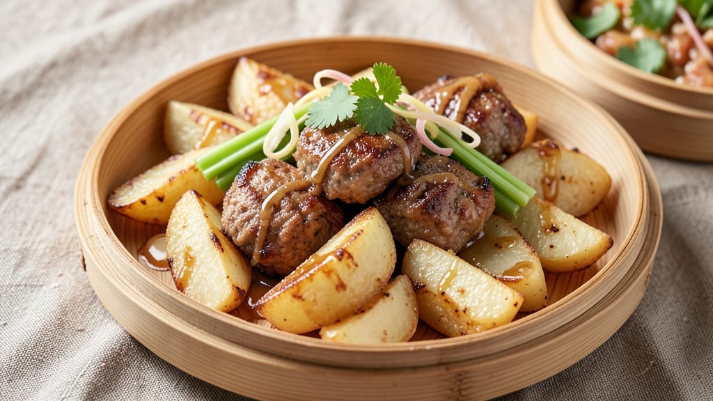 Minced Pork Potato Chinese Recipe: Wok-Seared Stir-Fry with Celery Crown Crunch