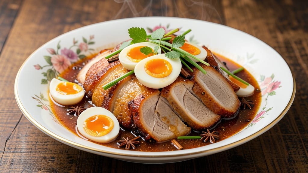 Braised Pork Belly and Egg Chinese Recipe: Five-Spice Glow With Silky Egg Custard