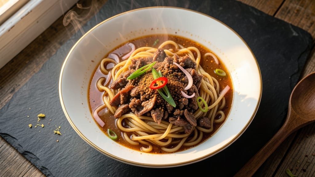 Chinese Minced Pork Noodle Soup Recipe: Fragrant Five-Spice Broth With Silky Noodles