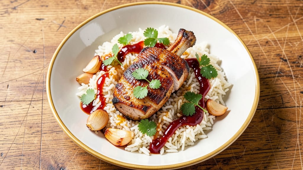 Cafe DE Coral Baked Pork Chop Rice Recipe: Five-Spice Crust Meets Sticky Tamarind Glow