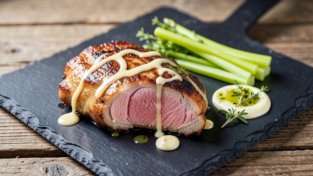 Foodnatics Pork Chops Recipe: Pan-Seared with Celery Crown Crunch